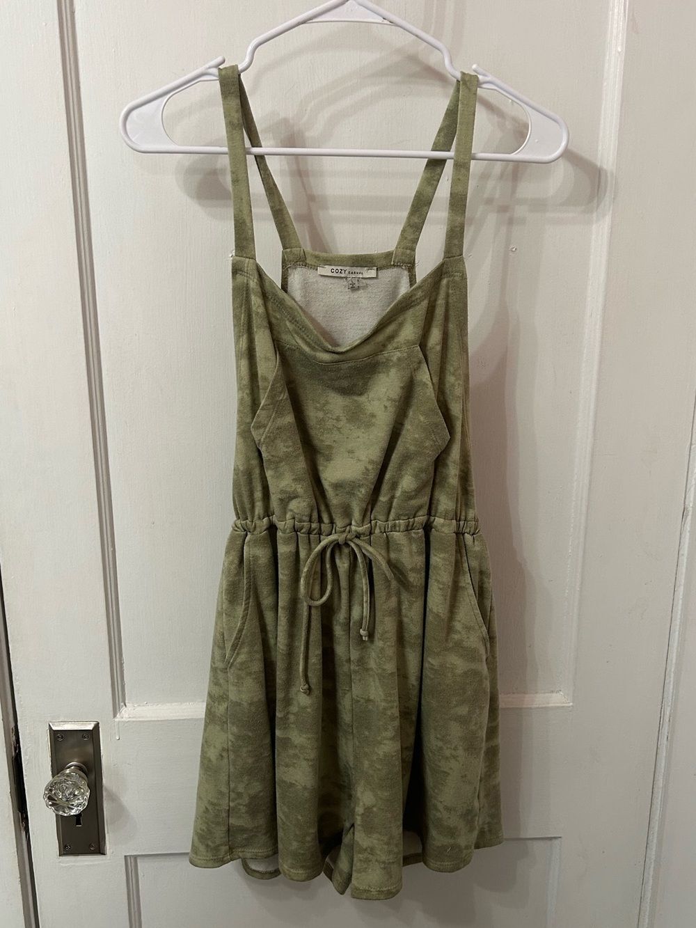 Cozy Casual Olive Green Strappy Romper